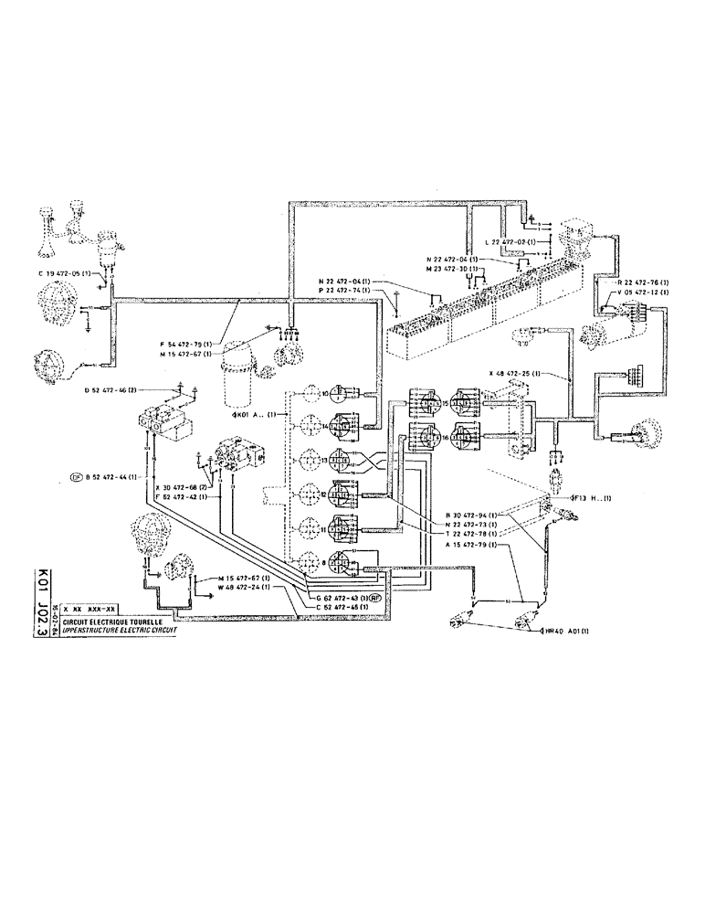 Схема запчастей Case 220 - (B-085) - UPPERSTRUCTURE ELECTRIC CIRCUIT (06) - ELECTRICAL SYSTEMS