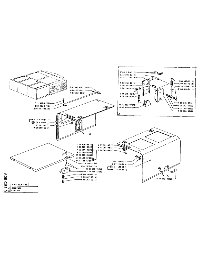 Схема запчастей Case 220 - (011) - COWLING (12) - Chassis/Attachments