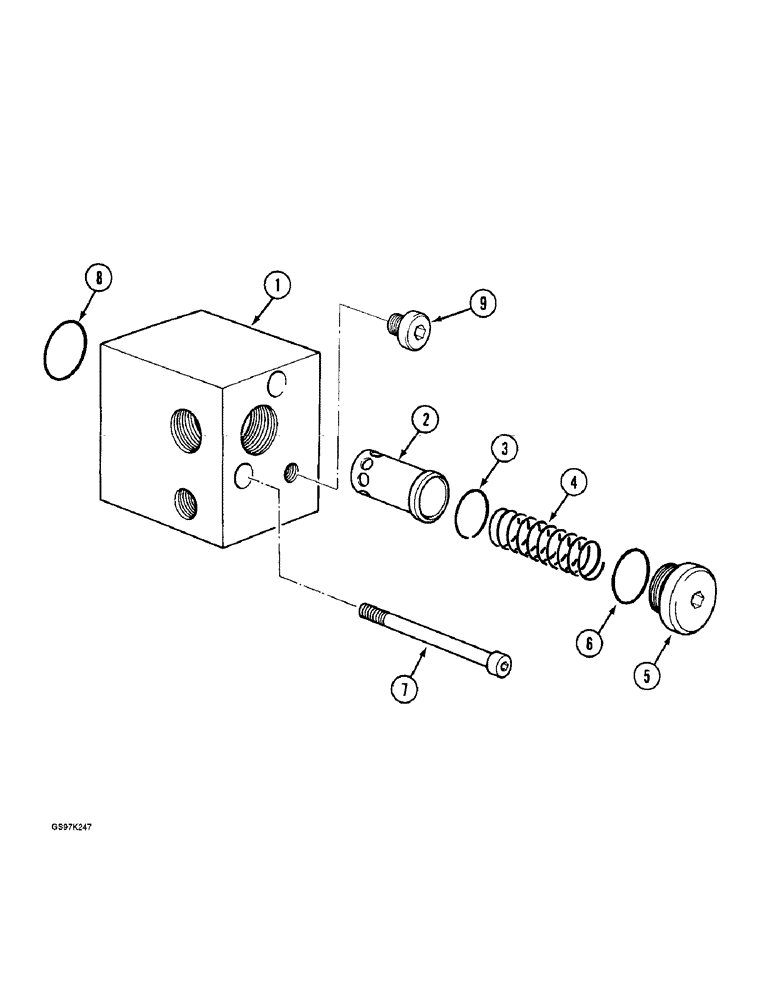 Схема запчастей Case 888 - (8C-30) - ATTACHMENT CONTROL VALVE BLOCK, P.I.N. 15401 THRU 15620, P.I.N. 106801 THRU 106804 (08) - HYDRAULICS