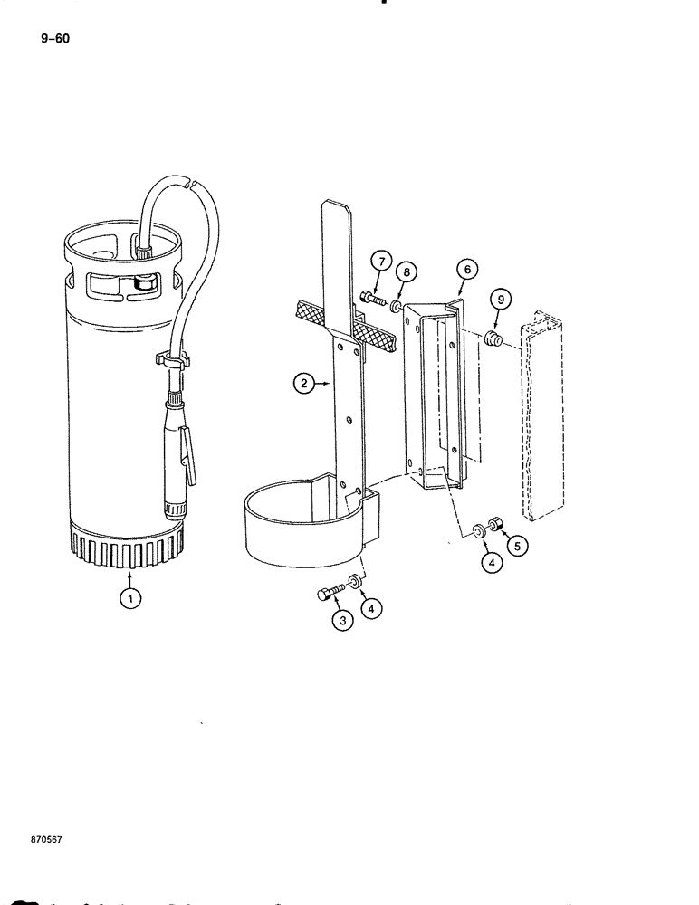 Схема запчастей Case 888 - (9-060) - FIRE EXTINGUISHER (09) - CHASSIS