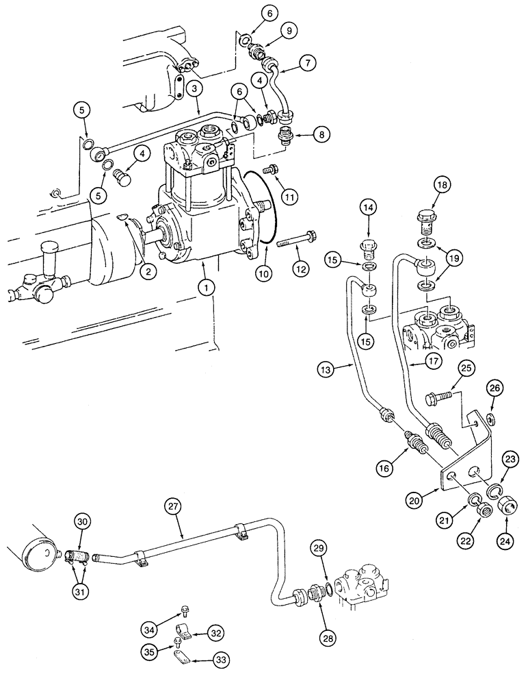 Схема запчастей Case 9060 - (2-52) - AIR COMPRESSOR SYSTEM (02) - ENGINE