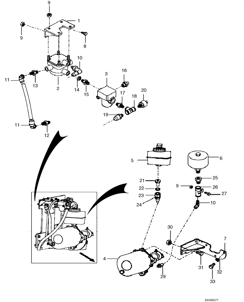 Схема запчастей Case 330B - (47A06002320[001]) - CONVERTERS, FRONT CHASSIS WET BRAKE (P.I.N. HHD0330BN7PG57000 AND AFTER) (84196500) (09) - Implement / Hydraulics / Frame / Brakes