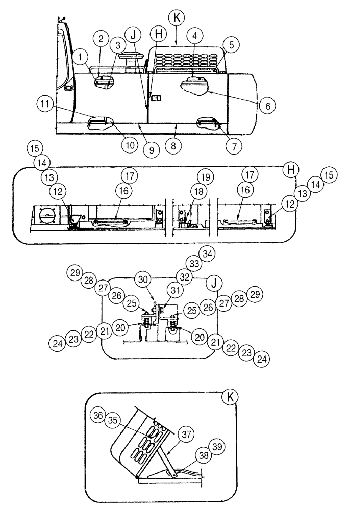 Схема запчастей Case 9050B - (9-034) - UPPER STRUCTURE, LEFT-HAND SIDE DOORS AND RELATED PARTS, P.I.N. EAC0501196 AND AFTER (09) - CHASSIS/ATTACHMENTS