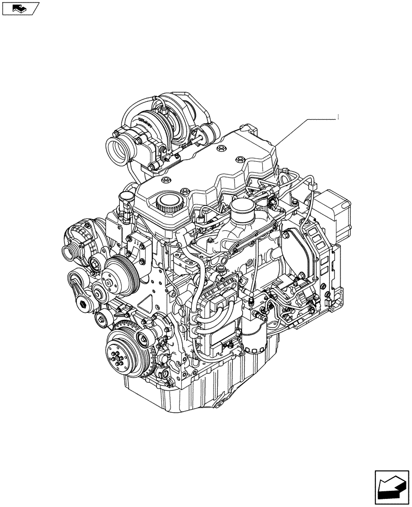 Схема запчастей Case F4HFE413J A002 - (10.001.01) - ENGINE ASSY (10) - ENGINE