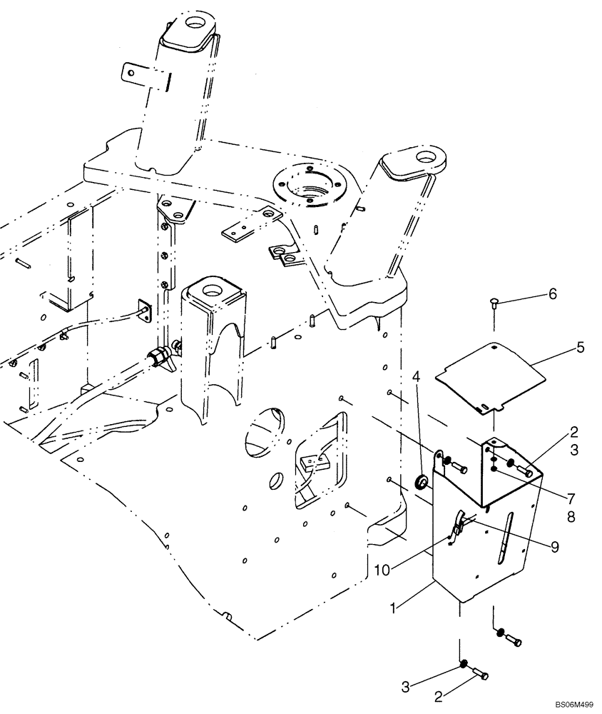 Схема запчастей Case 921E - (09-85) - WINDSHIELD WASHER MOUNTING - COVER (09) - CHASSIS