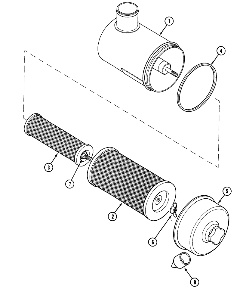 Схема запчастей Case 380B - (2-14) - AIR CLEANER - COOPER (WITH SAFETY ELEMENT) (02) - ENGINE