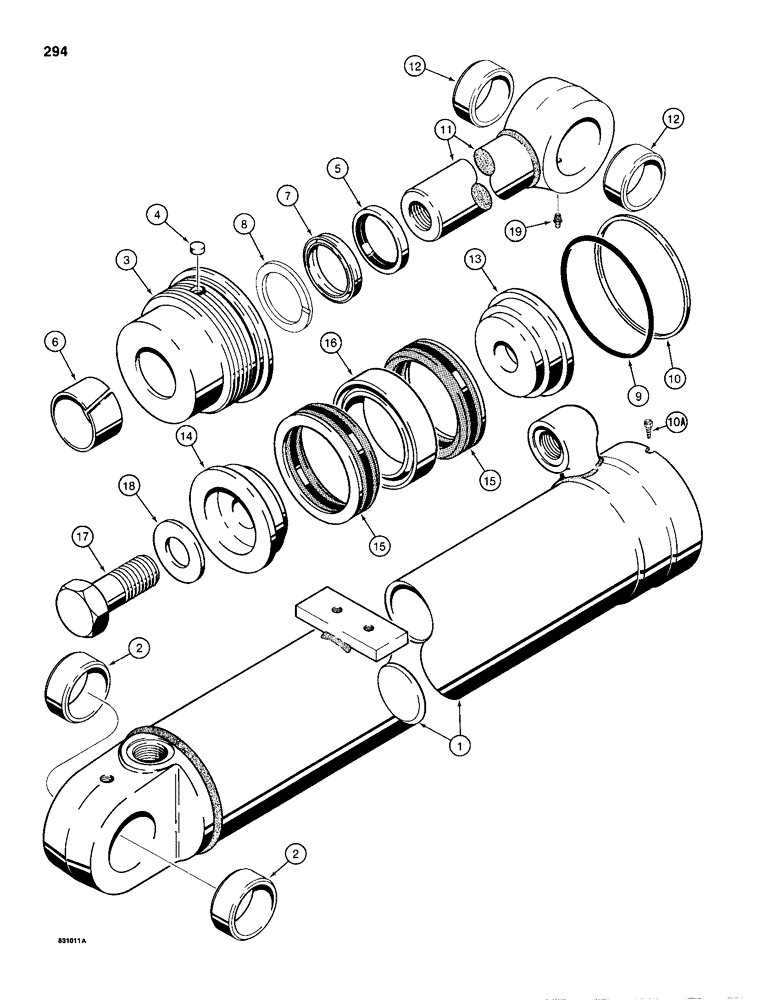 Схема запчастей Case 1150D - (294) - G34836 AND G34837 LOADER LIFT CYLINDERS (08) - HYDRAULICS