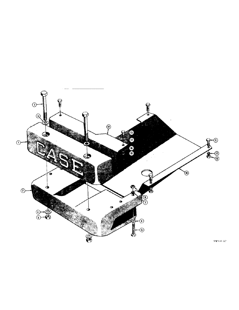 Схема запчастей Case 320 - (084[1]) - FRONT COUNTERWEIGHT, BUMPER, AND SPECIAL CRANKCASE GUARD (05) - UPPERSTRUCTURE CHASSIS