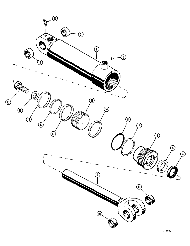 Схема запчастей Case 350 - (240) - G101246 HYDRA-LEVELING CYLINDER, HAS ONE PIECE PISTON (07) - HYDRAULIC SYSTEM