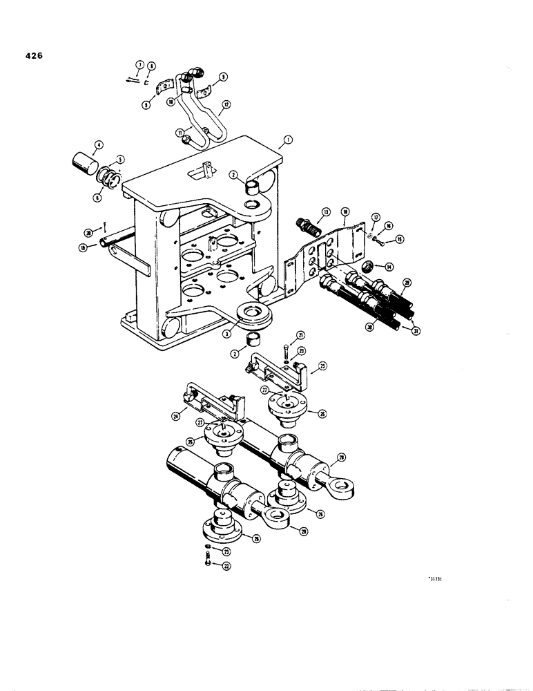 Схема запчастей Case 35 - (426) - SIDE SHIFT BACKHOE FRAME AND RELATED PARTS, EARLY PRODUCTION 