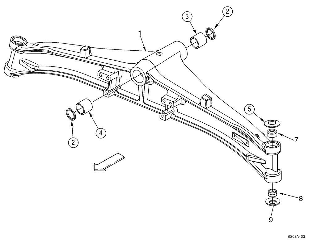 Схема запчастей Case 586G - (05-06) - AXLE, REAR (2WD) - HOUSING (05) - STEERING