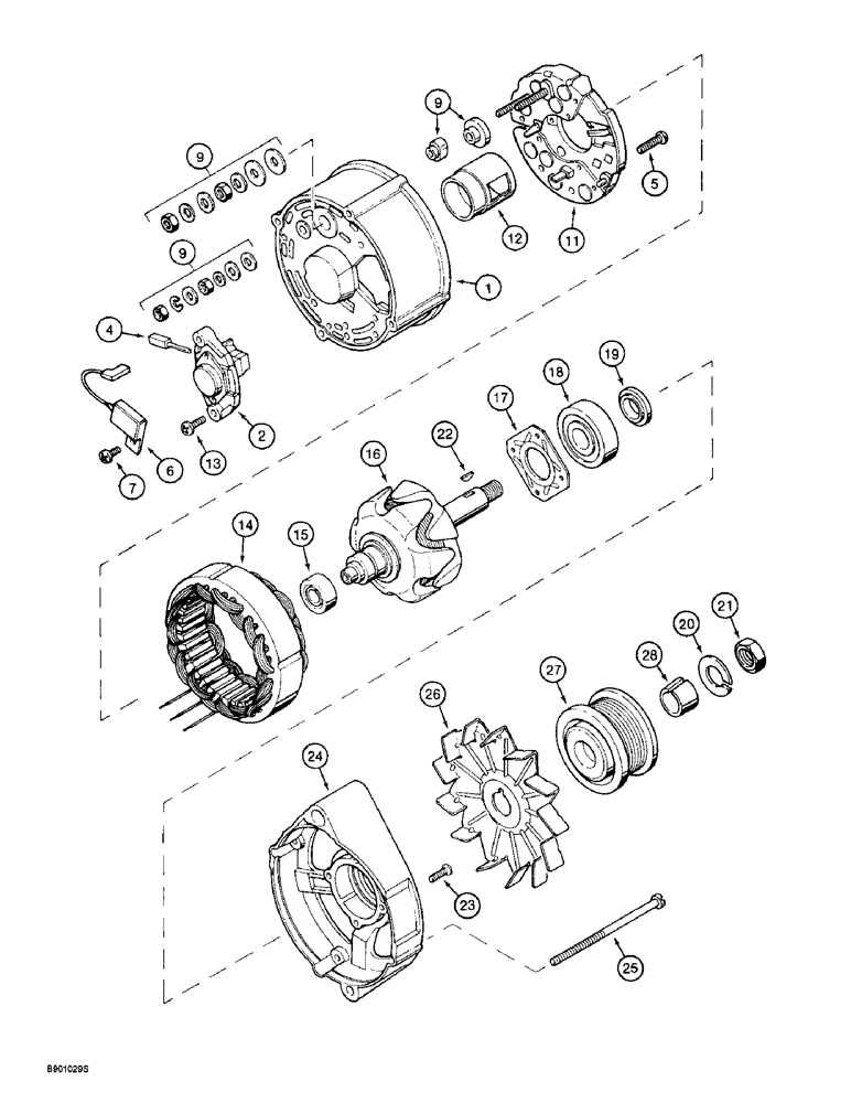 Схема запчастей Case 570LXT - (4-006) - ALTERNATOR (04) - ELECTRICAL SYSTEMS