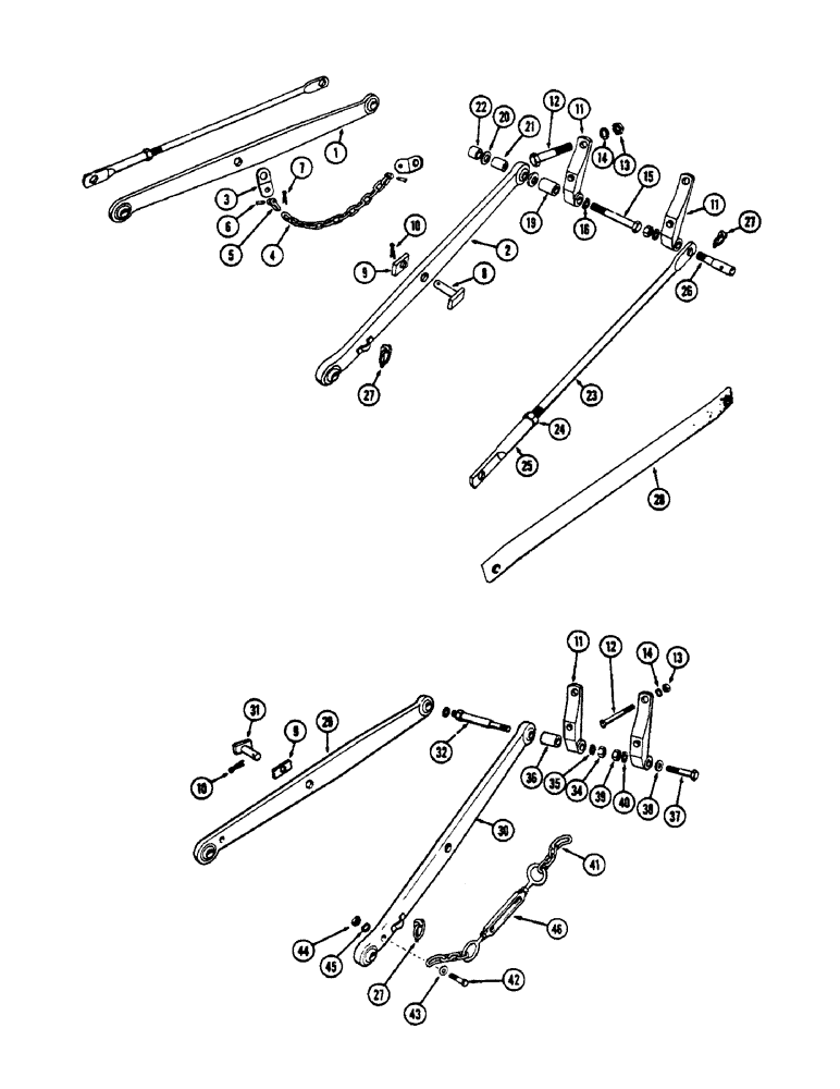 Схема запчастей Case 530CK - (120) - DRAFT ARMS AND STABILIZER BARS (35) - HYDRAULIC SYSTEMS