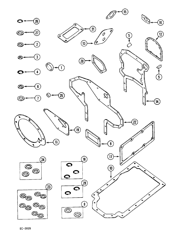 Схема запчастей Case 380B - (2-60) - SERVICE KITS (02) - ENGINE