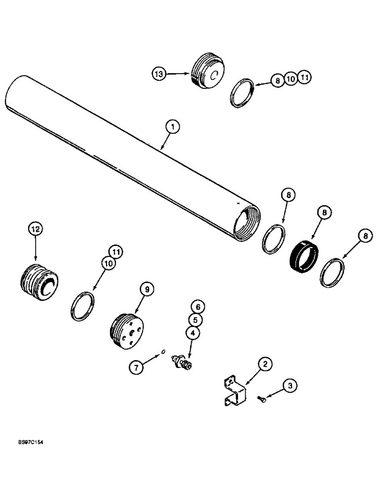 Схема запчастей Case 580SL - (8-142) - ACCUMULATOR ASSEMBLY, RIDE CONTROL (08) - HYDRAULICS