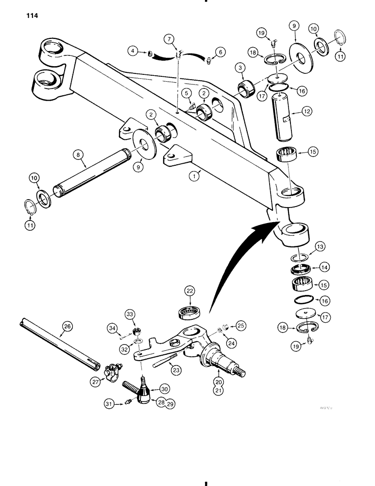 Схема запчастей Case 586C - (114) - REAR AXLE AND SPINDLES (27) - REAR AXLE SYSTEM