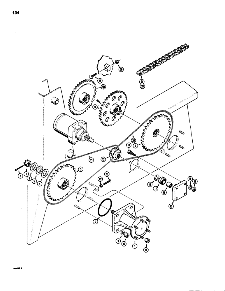 Схема запчастей Case 1835 - (134) - DRIVE CHAIN AND GEARS (06) - POWER TRAIN