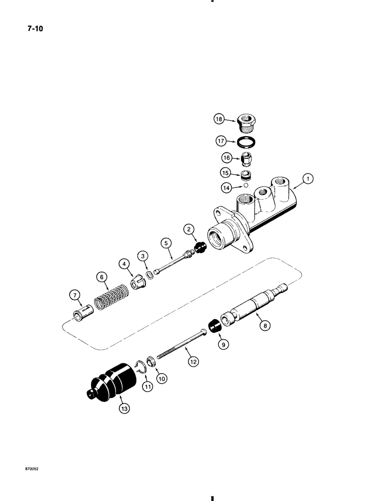 Схема запчастей Case 580K - (7-010) - BRAKE MASTER CYLINDER (07) - BRAKES