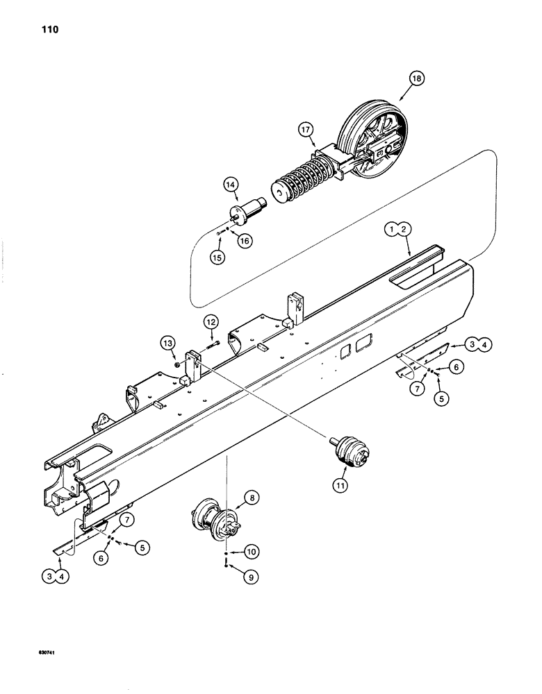 Схема запчастей Case 1280 - (110) - TRACK FRAMES (04) - UNDERCARRIAGE