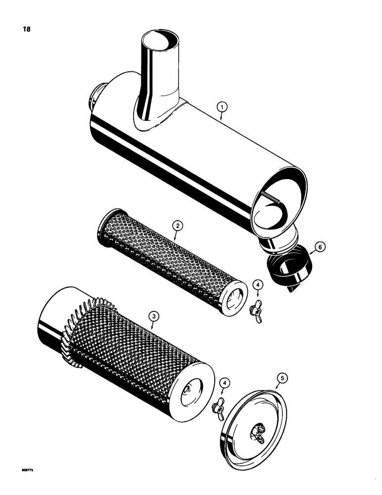 Схема запчастей Case 580D - (018) - D83962 AIR CLEANER, MODELS WITH TURBOCHARGED ENGINE (02) - ENGINE