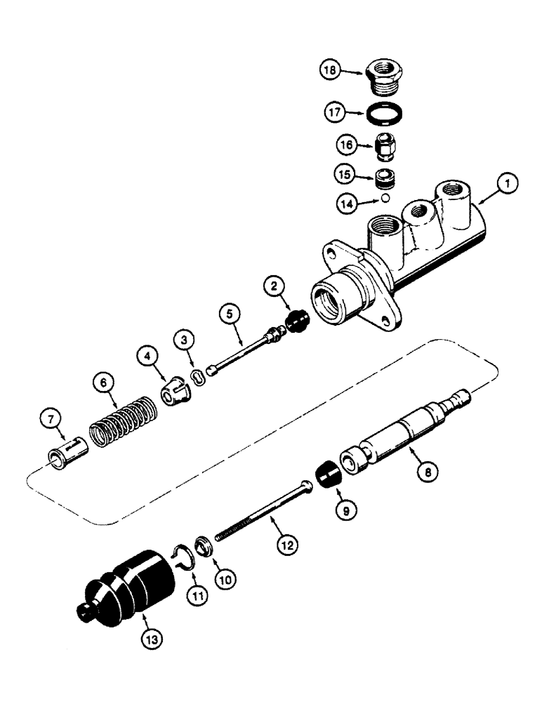 Схема запчастей Case 580SK - (7-10) - BRAKE MASTER CYLINDER (07) - BRAKES