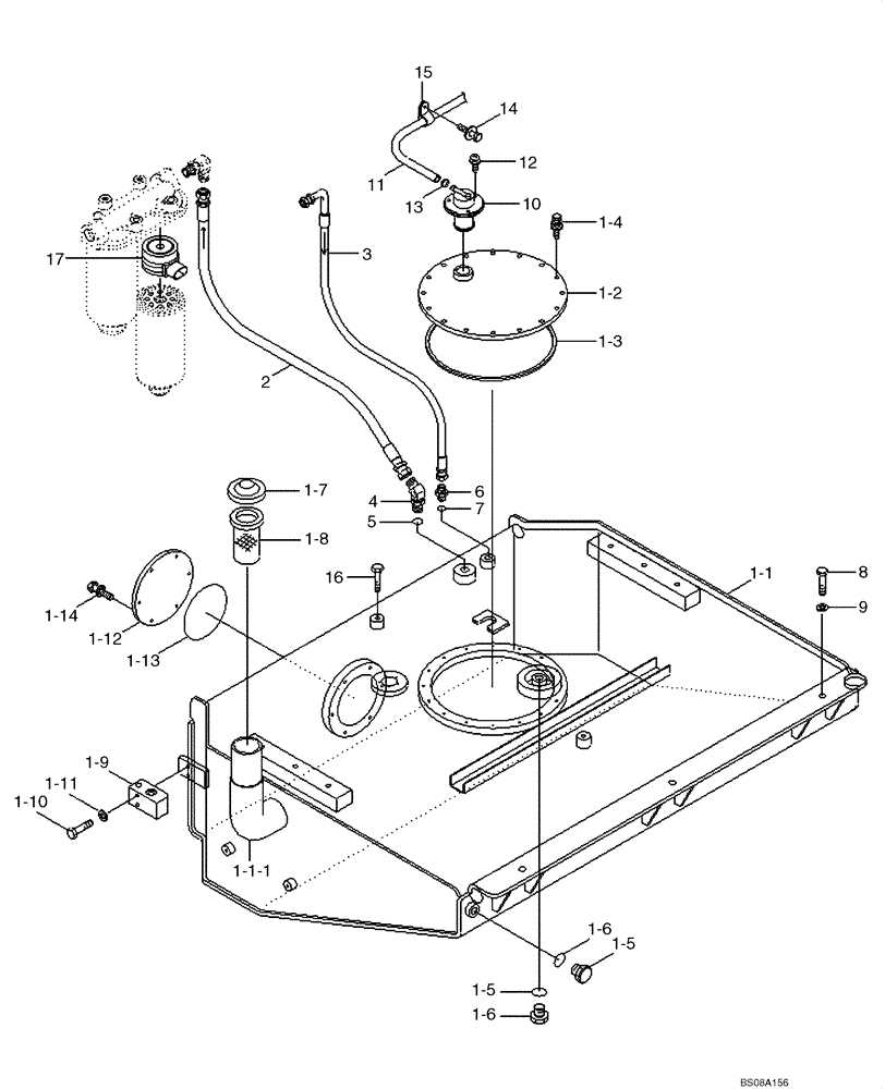 Схема запчастей Case 1221E - (03-01[01]) - FUEL TANK / LINES (87700386) (03) - FUEL SYSTEM