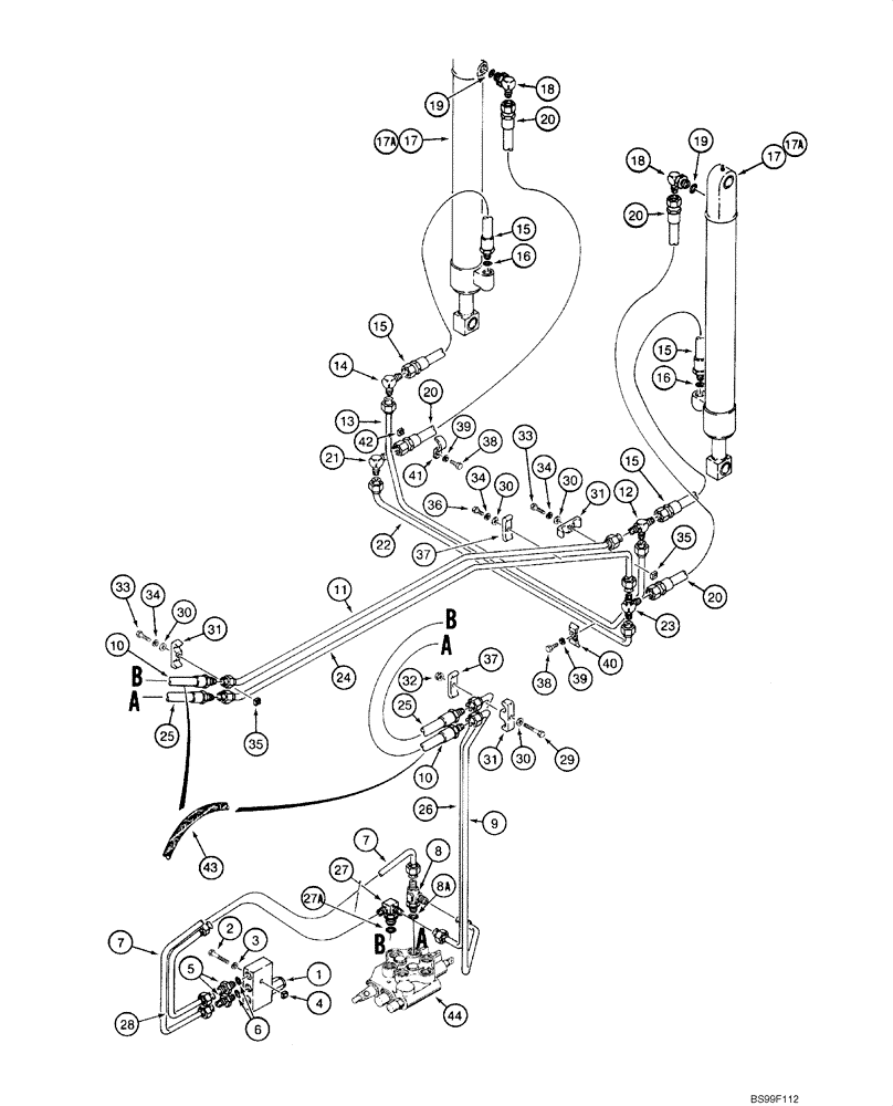 Схема запчастей Case 1845C - (08-05) - HYDRAULICS - LOADER BUCKET, JAF0041140 - JAF0041367 (08) - HYDRAULICS