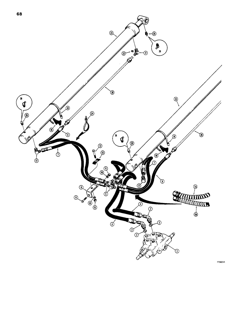 Схема запчастей Case 1816B - (68) - LOADER LIFT CYLINDER HYDRAULIC CIRCUIT (35) - HYDRAULIC SYSTEMS