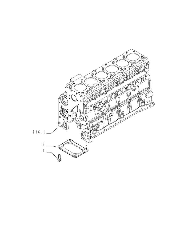 Схема запчастей Case 1850K - (0.040[03]) - CRANKCASE - STIFFENER (01) - ENGINE