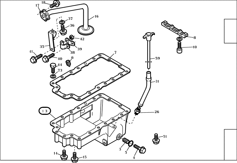 Схема запчастей Case 321D - (95.002[001]) - OIL PAN ASSY (S/N 591052-UP) No Description