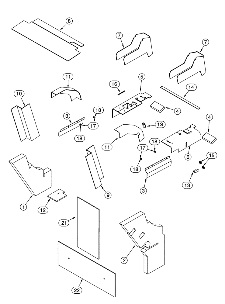 Схема запчастей Case 95XT - (09-29) - SOUNDPROOFING PANELS (EUROPE) (09) - CHASSIS/ATTACHMENTS