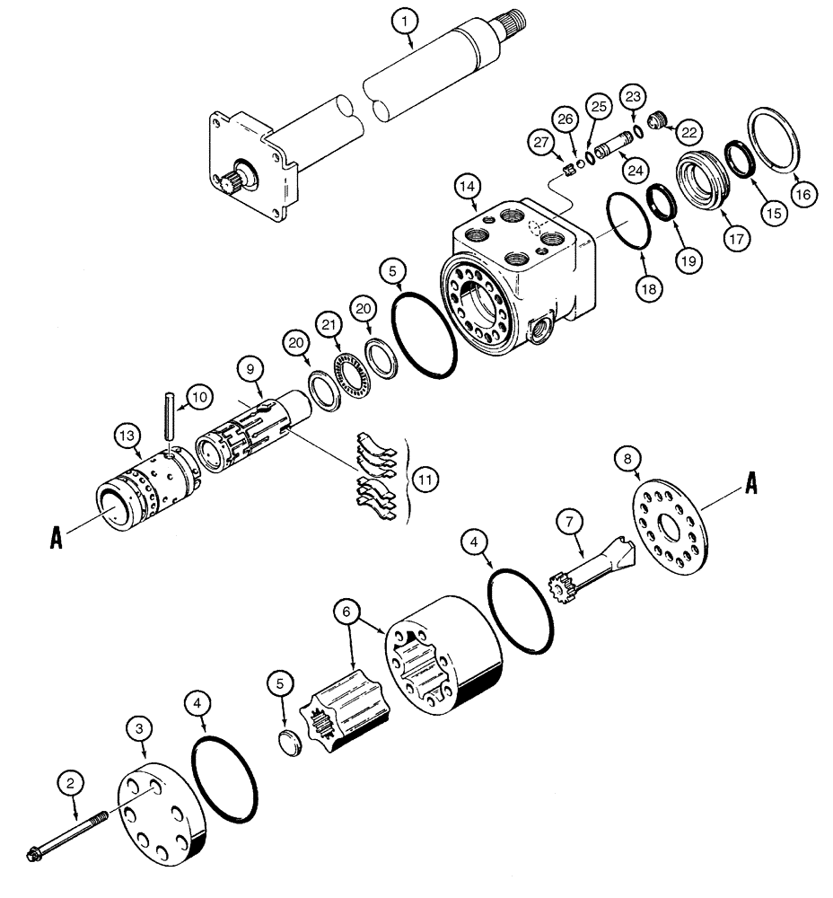 Схема запчастей Case 960 - (05-07) - VALVE ASSY STEERING CONTROL (05) - STEERING