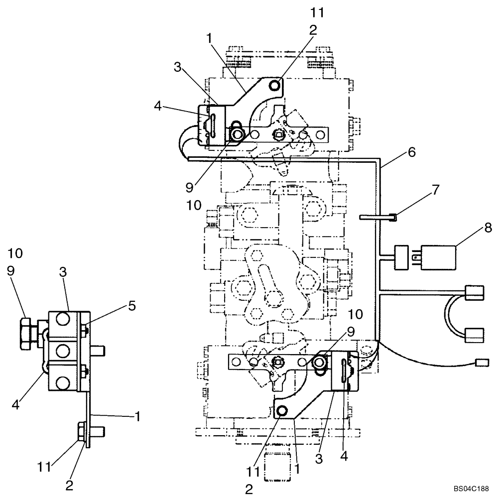 Схема запчастей Case 445CT - (04-24) - LAMP, BRAKE (EUROPE) (04) - ELECTRICAL SYSTEMS