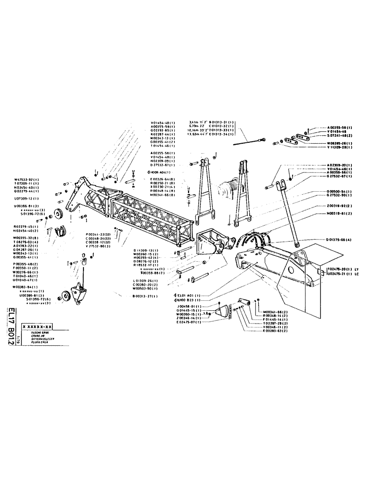 Схема запчастей Case LC80 - (157) - CRANE JIB 