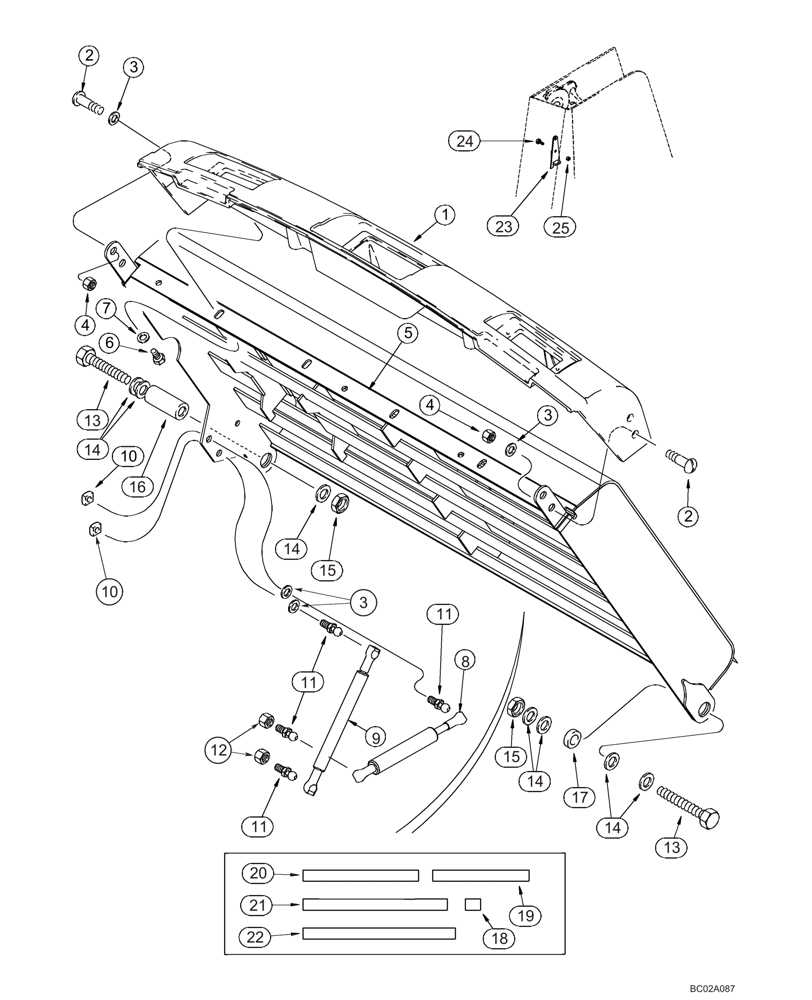 Схема запчастей Case 90XT - (09-16) - HOOD - WITH SOUNDPROOFING (EUROPE) (09) - CHASSIS