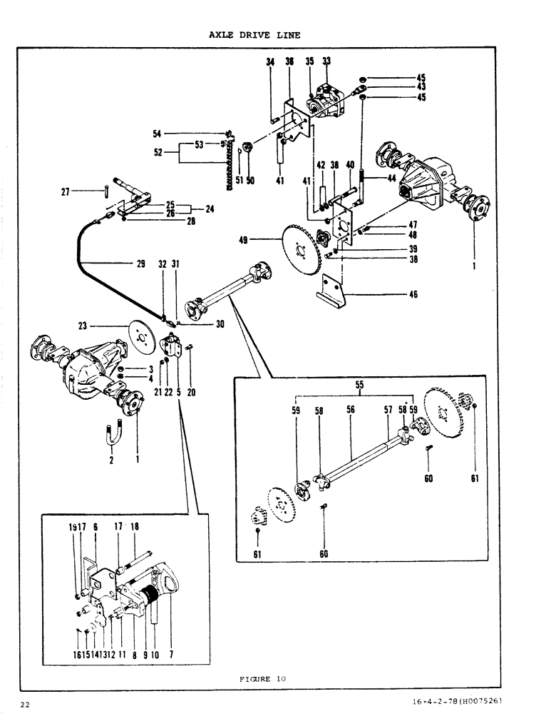 Схема запчастей Case DAVIS - (22) - AXLE DRIVE LINE 