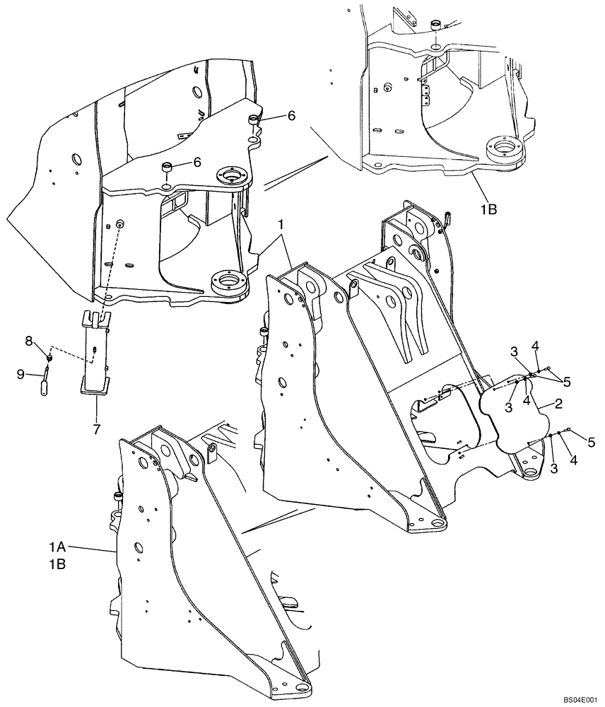 Схема запчастей Case 721D - (09-23) - FRAME, FRONT- Z-BAR (09) - CHASSIS