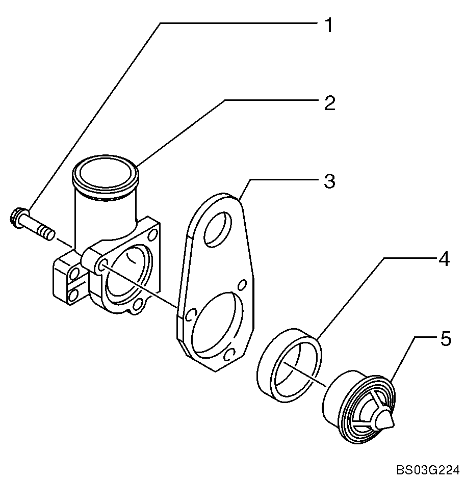 Схема запчастей Case 621D - (02-44) - THERMOSTAT - ENGINE COOLING SYSTEM (02) - ENGINE