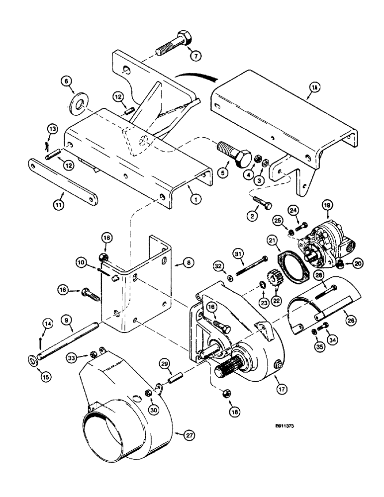 Схема запчастей Case 660 - (9-088) - HYDRA-BORER AND GEARBOX MOUNTING (09) - CHASSIS/ATTACHMENTS