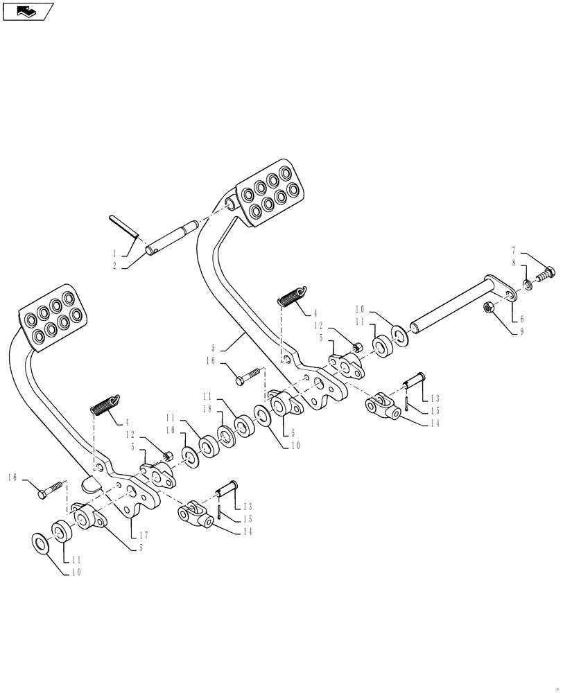 Схема запчастей Case 586H - (33.120.01) - BRAKE PEDAL ASSEMBLYS (33) - BRAKES & CONTROLS