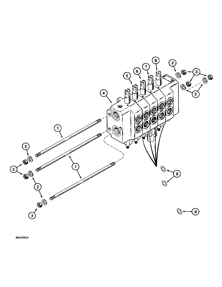 Схема запчастей Case 860 - (8-018) - ATTACHMENT CONTROL VALVE ASSEMBLY - H674793 (08) - HYDRAULICS