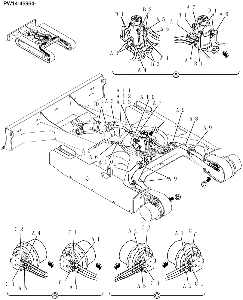 Схема запчастей Case CX31B - (400-01[1Z82]) - HYDRAULIC LINES, LOW (56) - GRAPE HARVESTER SHAKERS