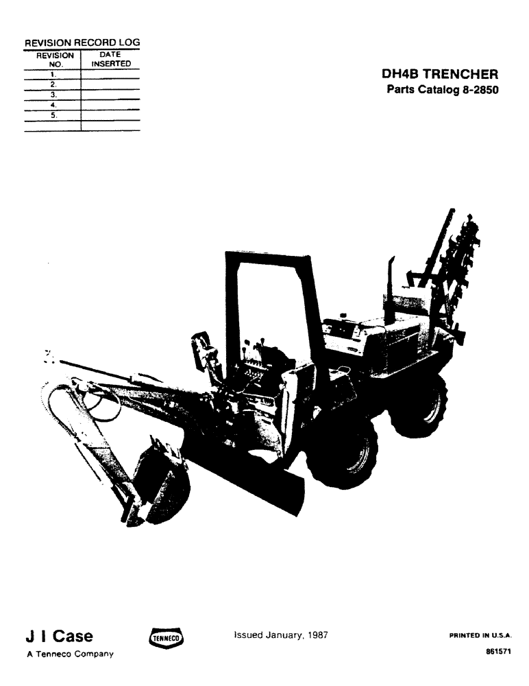 Схема запчастей Case DH4B - (1-1) - REVISION RECORD LOG (00) - PICTORIAL INDEX