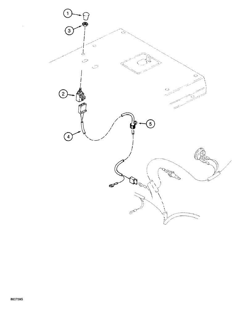 Схема запчастей Case 760 - (04-038) - REMOTE FUEL SHUTOFF SWITCH ELECTRICAL CIRCUIT, USED ON MODELS WITH BACKHOE (55) - ELECTRICAL SYSTEMS