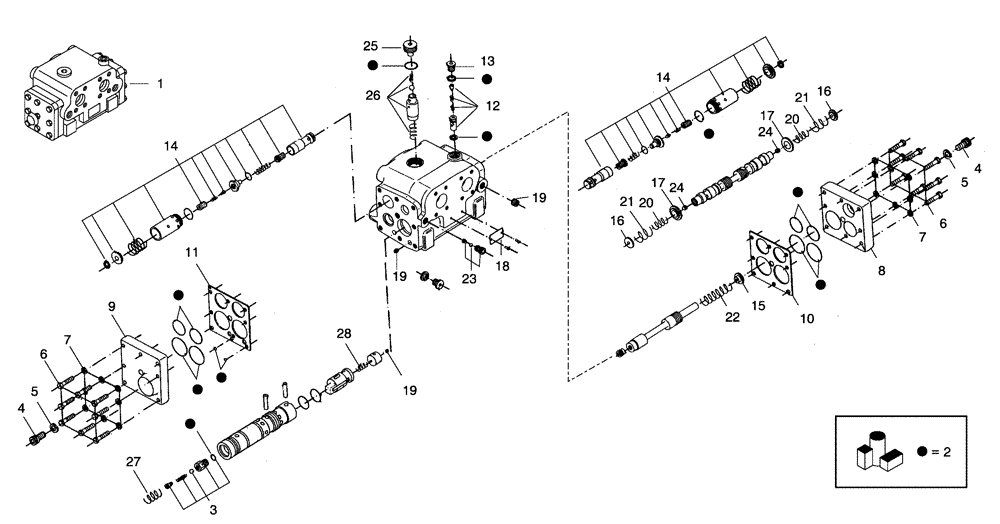 Схема запчастей Case 330 - (43M00000002[01]) - DISTRIBUTOR (09) - Implement / Hydraulics / Frame / Brakes