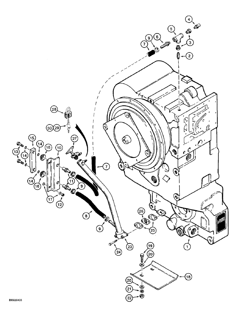 Схема запчастей Case 621B - (6-06) - TRANSMISSION FILL TUBE MOUNTING AND SIGHT GAUGE (06) - POWER TRAIN