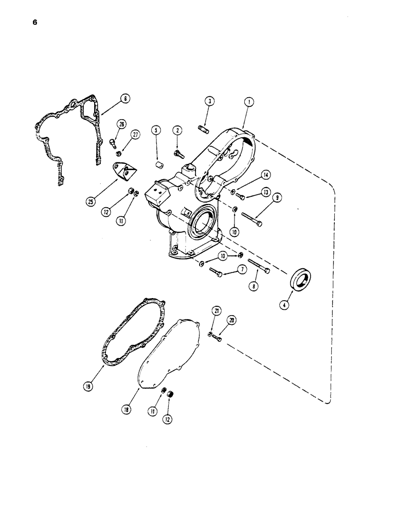 Схема запчастей Case DH5 - (06) - TIMING GEAR COVER (10) - ENGINE