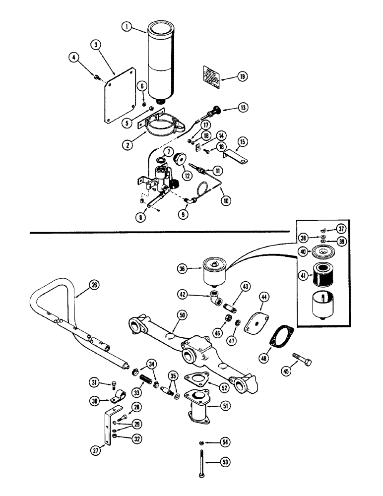 Схема запчастей Case W8E - (011A) - STARTING AID KIT, (401B) DIESEL ENGINE, CRANKCASE VENT (02) - ENGINE