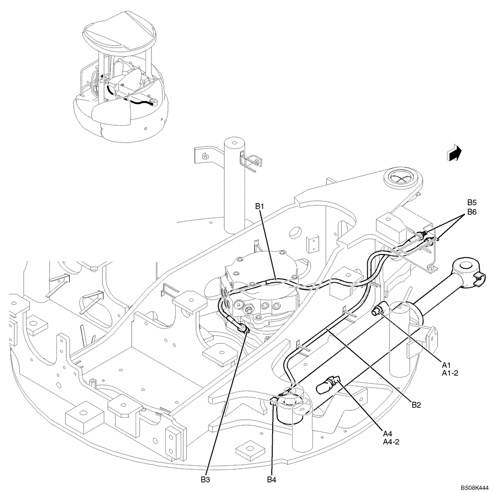 Схема запчастей Case CX27B BTW - (01-020) - HYDRAULIC LINES, CYLINDER (SWING) (PM42H00028F1, PM71H00001F1) (35) - HYDRAULIC SYSTEMS