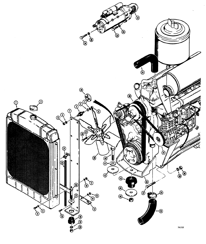 Схема запчастей Case W20 - (040) - ENGINE, RADIATOR AND RELATED PARTS (02) - ENGINE